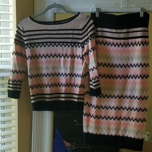 Sweater Top & Skirt Set